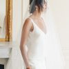 wedding veil, bridal veil, veil with blusher, long veil, chapel veil