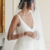 wedding veil, bridal veil, veil with blusher, long veil, chapel veil
