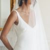 wedding veil, bridal veil, veil with blusher, long veil, chapel veil
