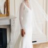 wedding veil, bridal veil, veil with blusher, long veil, chapel veil