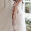 wedding veil, bridal veil, veil with blusher, long veil, chapel veil