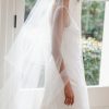 wedding veil, bridal veil, veil with blusher, long veil, chapel veil