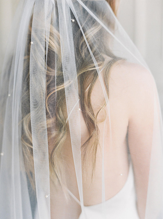 Crystal Wedding Veil with Blusher | JACINTA