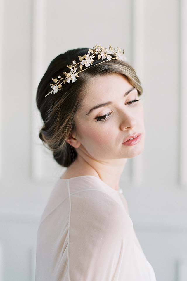 Gold Bridal Crown - COURONNE de FLEUR