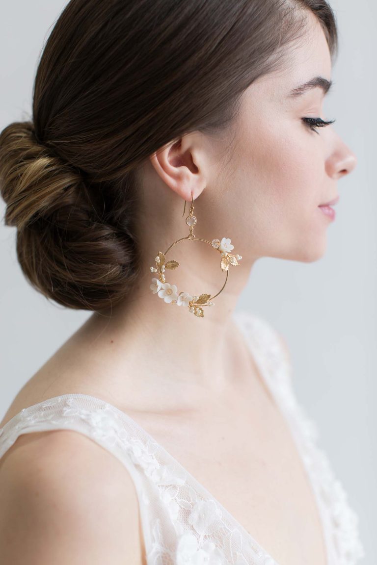 bridal jewellery, wedding jewellery, Hoop earrings