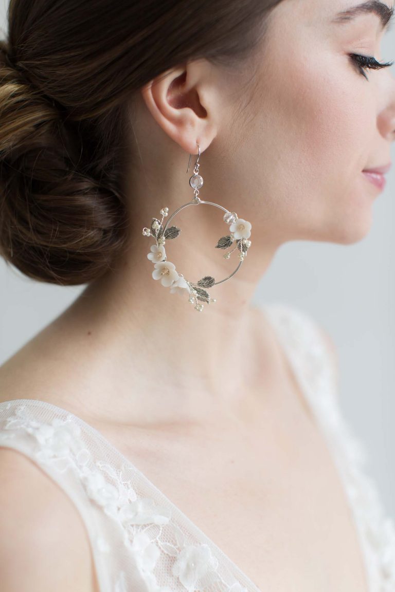 bridal jewellery, wedding jewellery, Hoop earrings