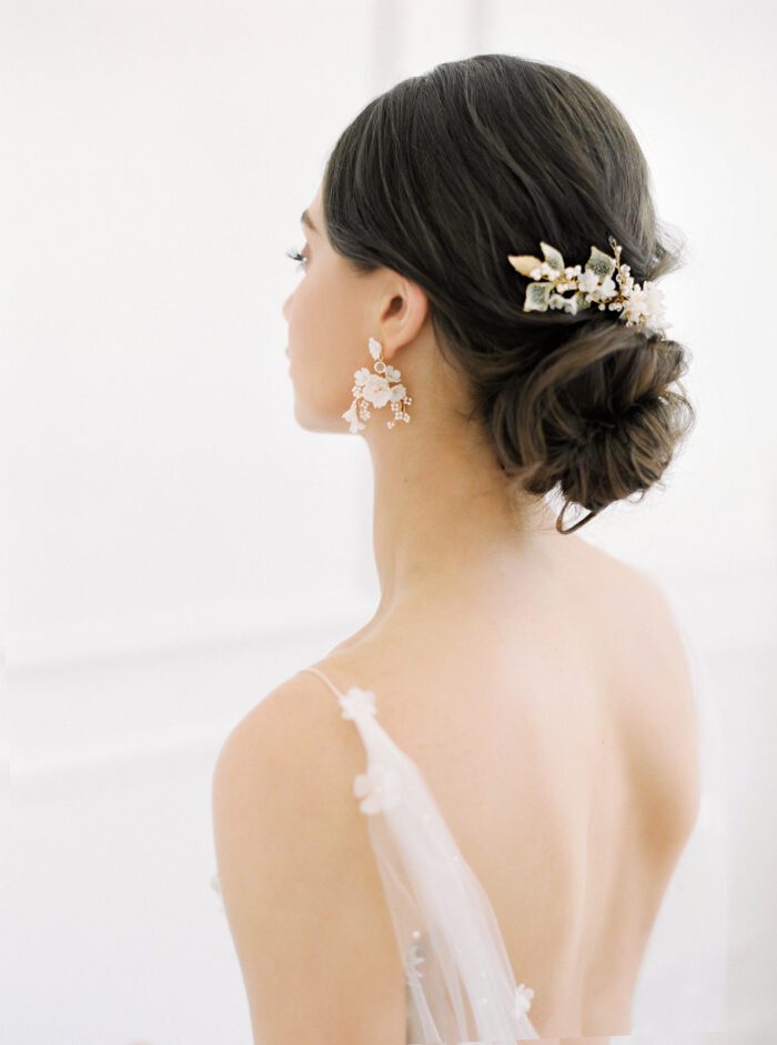 floral bridal headpiece, floral wedding headpiece, bridal headpiece, bridal hair comb