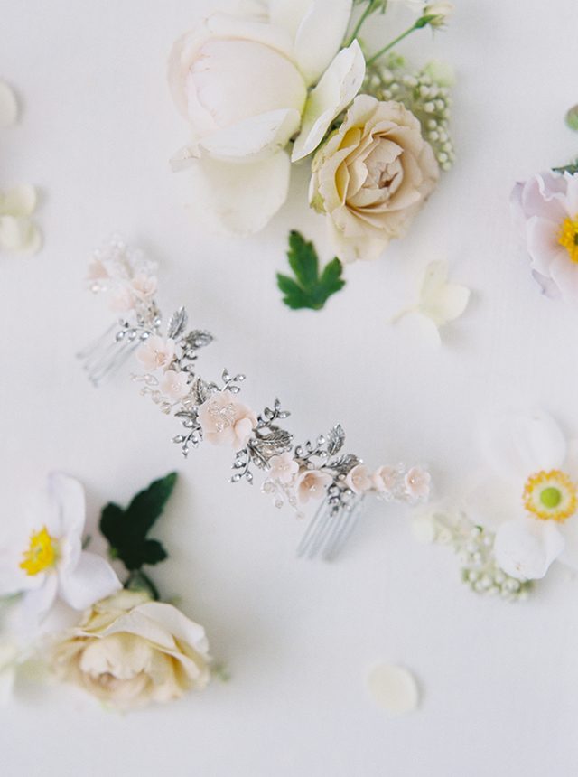delicate floral bridal comb