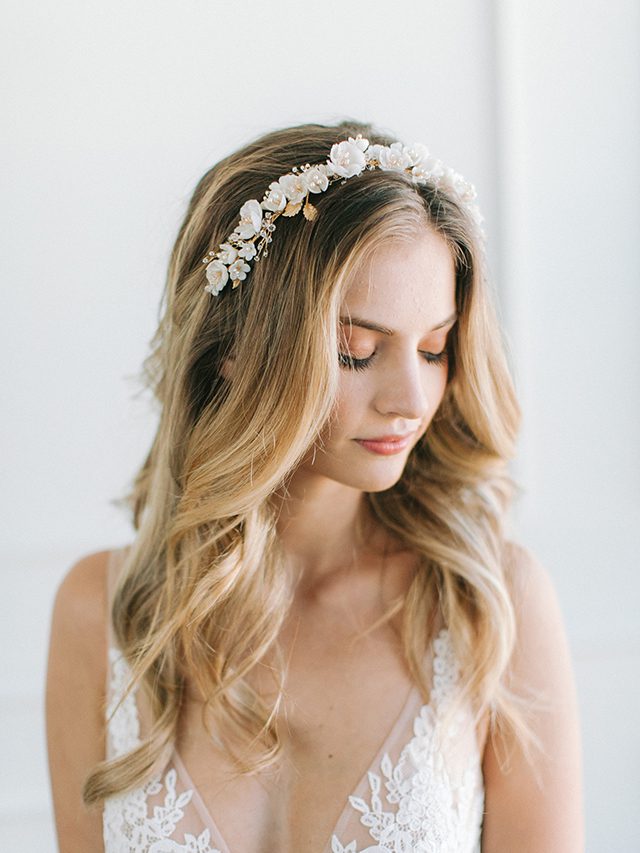 LYSETTE | Floral Bridal Headband - All About Romance: Handmade Veils &  Adornments