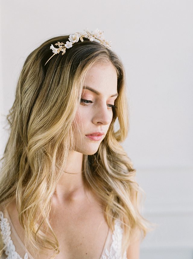 floral bridal tiara, wedding tiara, bridal crown