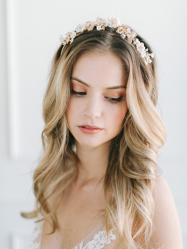 floral bridal tiara, wedding tiara, bridal crown