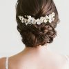 Floral bridal hair piece, wedding hair piece