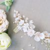 Floral bridal hair piece, wedding hair piece