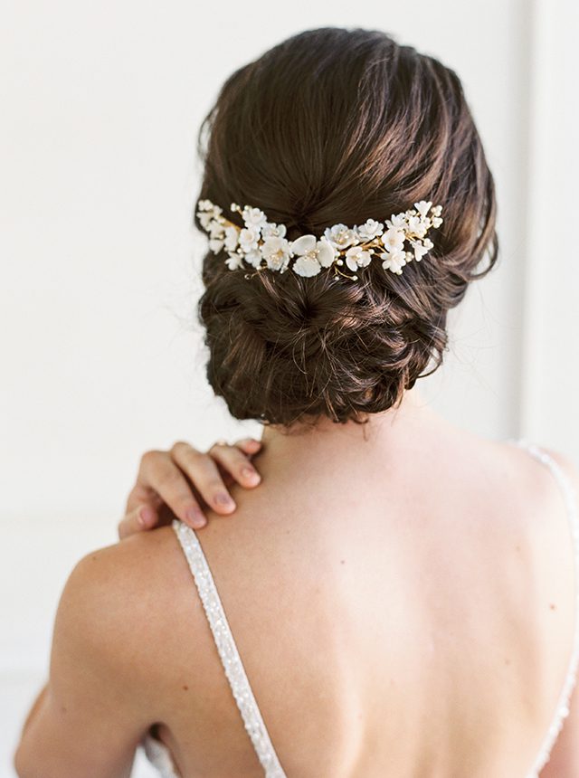 Floral bridal hair piece, wedding hair piece