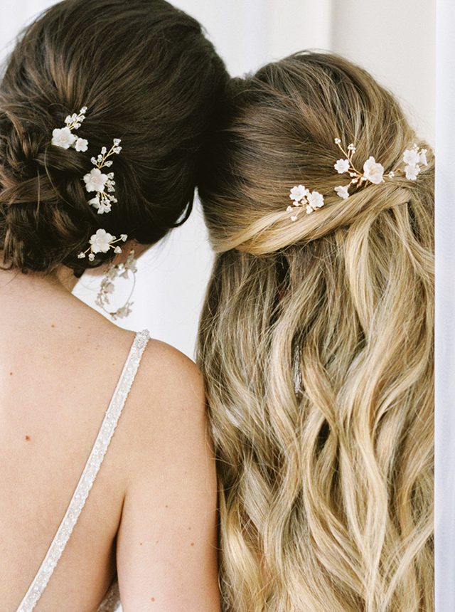 wedding hair pins, floral hair pins, bridal hair pins