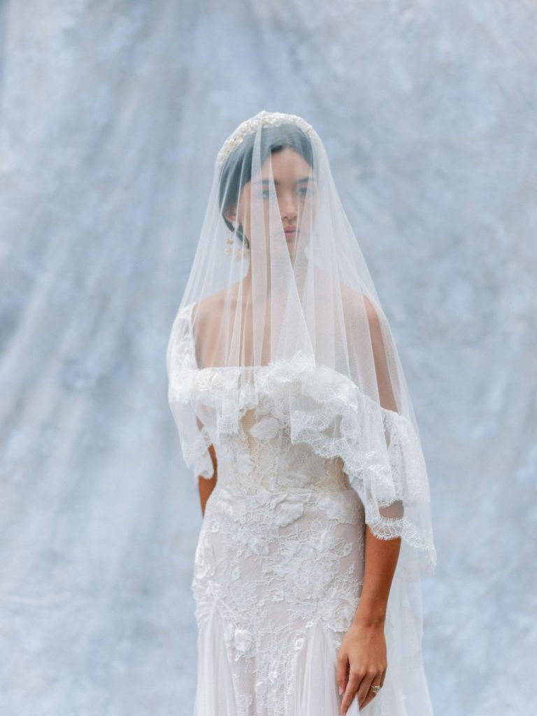 Fleurs et Papillons  Short Veil with flowers and butterflies - All About  Romance: Handmade Veils & Adornments