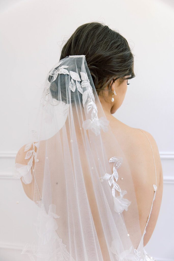 wedding veil, bridal veil, blusher veil, silk tulle veil, lace veil