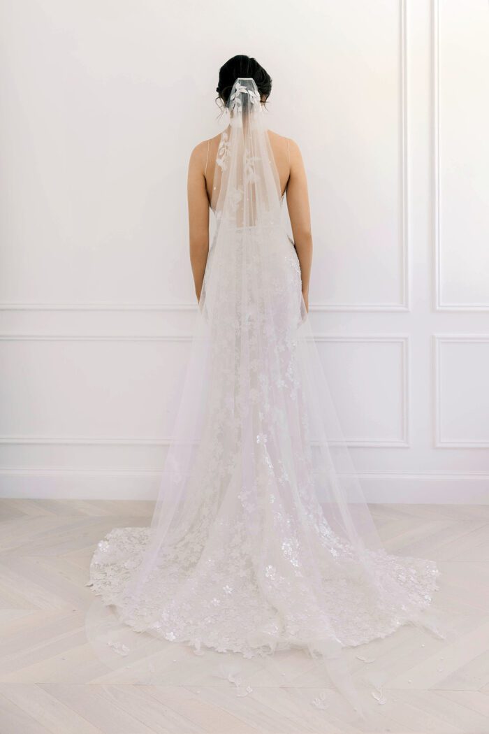 wedding veil, bridal veil, blusher veil, silk tulle veil, lace veil