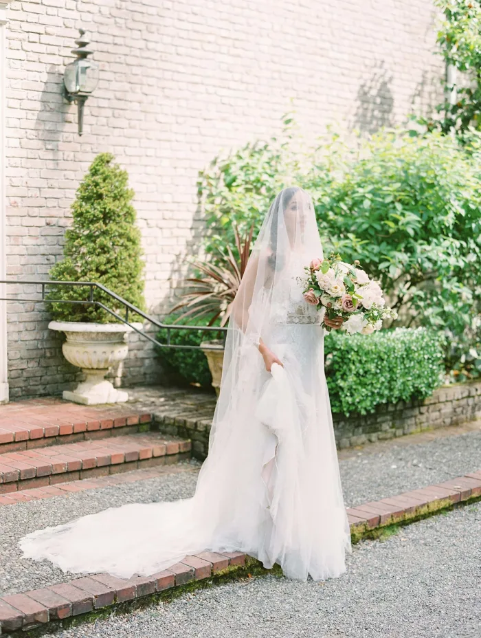 wedding veil, bridal veil, blusher veil, silk tulle veil, lace veil