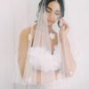 short wedding veil, short bridal veil, veil with flowers, short veil with flowers