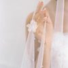 short wedding veil, short bridal veil, veil with flowers, short veil with flowers