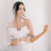 short wedding veil, short bridal veil, veil with flowers, short veil with flowers