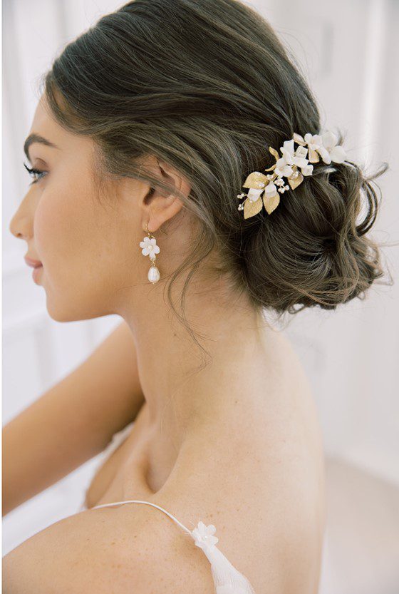 floral bridal headpiece, floral wedding headpiece, bridal headpiece, bridal hair comb