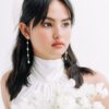 wedding earrings, bridal earrings, long pearl earrings