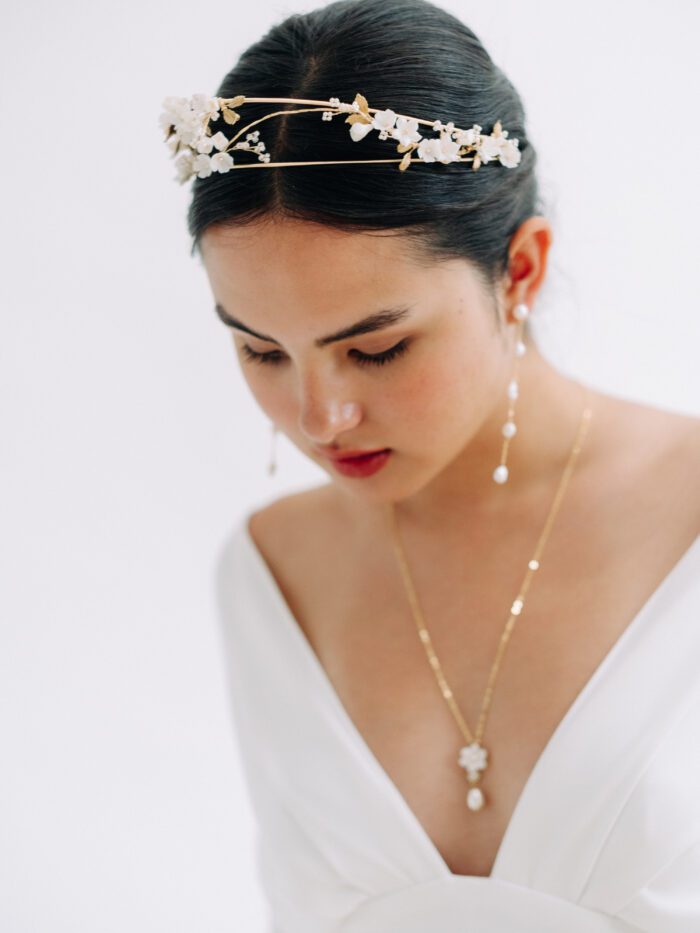 floral necklace, bridal necklace, wedding necklace, brides jewellery