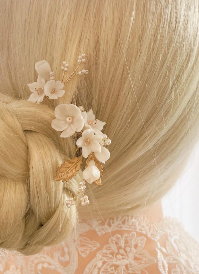hair pins, wedding hair pins, bridal hair pins, flower hair pins