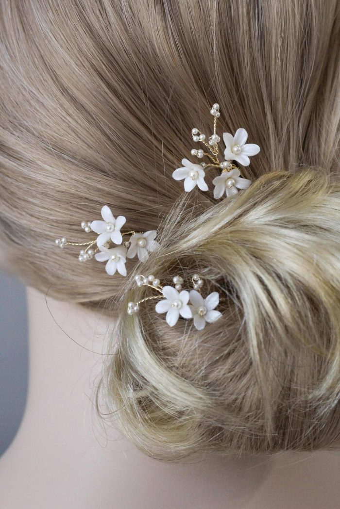 hair pins, wedding hair pins, bridal hair pins, flower hair pins