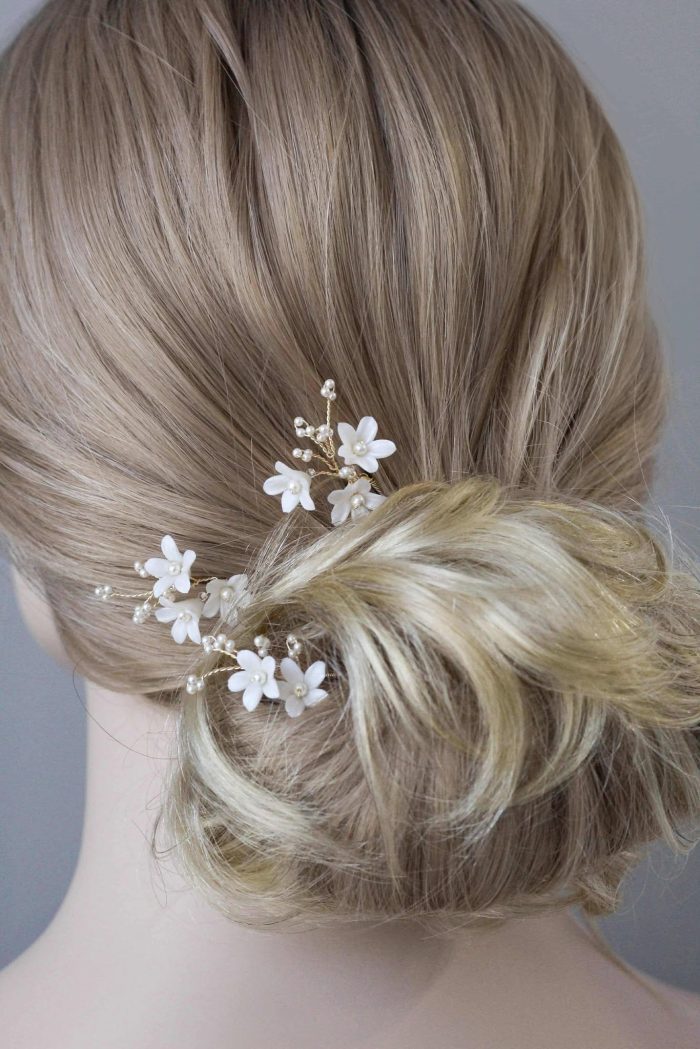 hair pins, wedding hair pins, bridal hair pins, flower hair pins