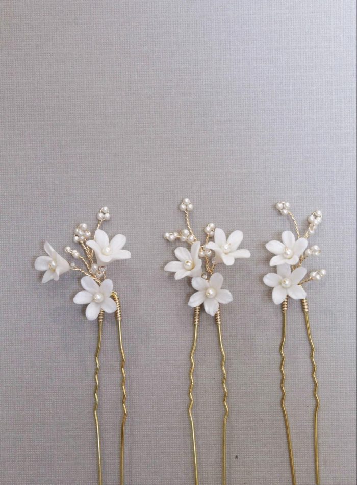 hair pins, wedding hair pins, bridal hair pins, flower hair pins