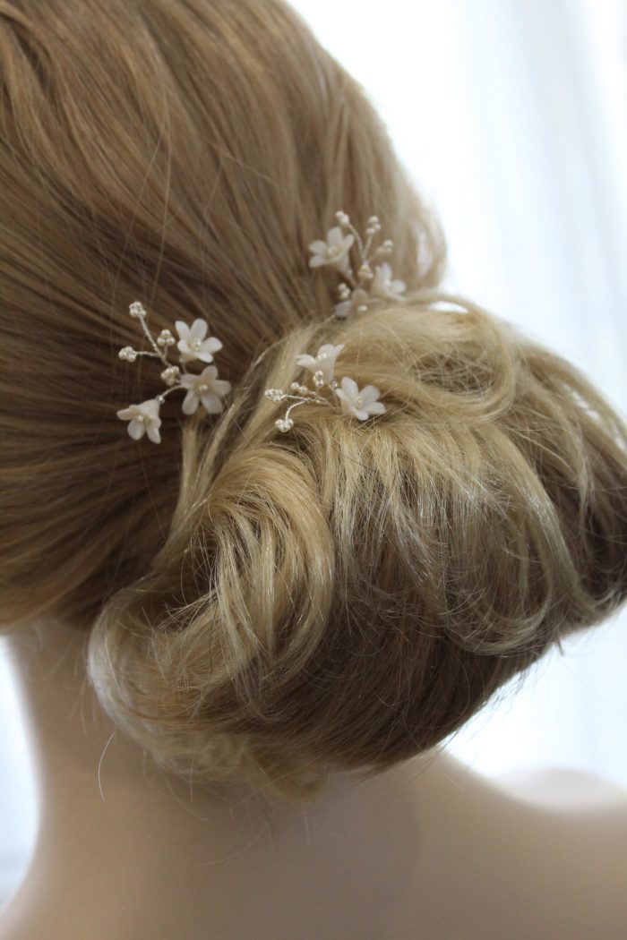 hair pins, wedding hair pins, bridal hair pins, flower hair pins