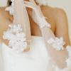 tulle gloves, flower gloves, bridal gloves, bridal gloves with flowers