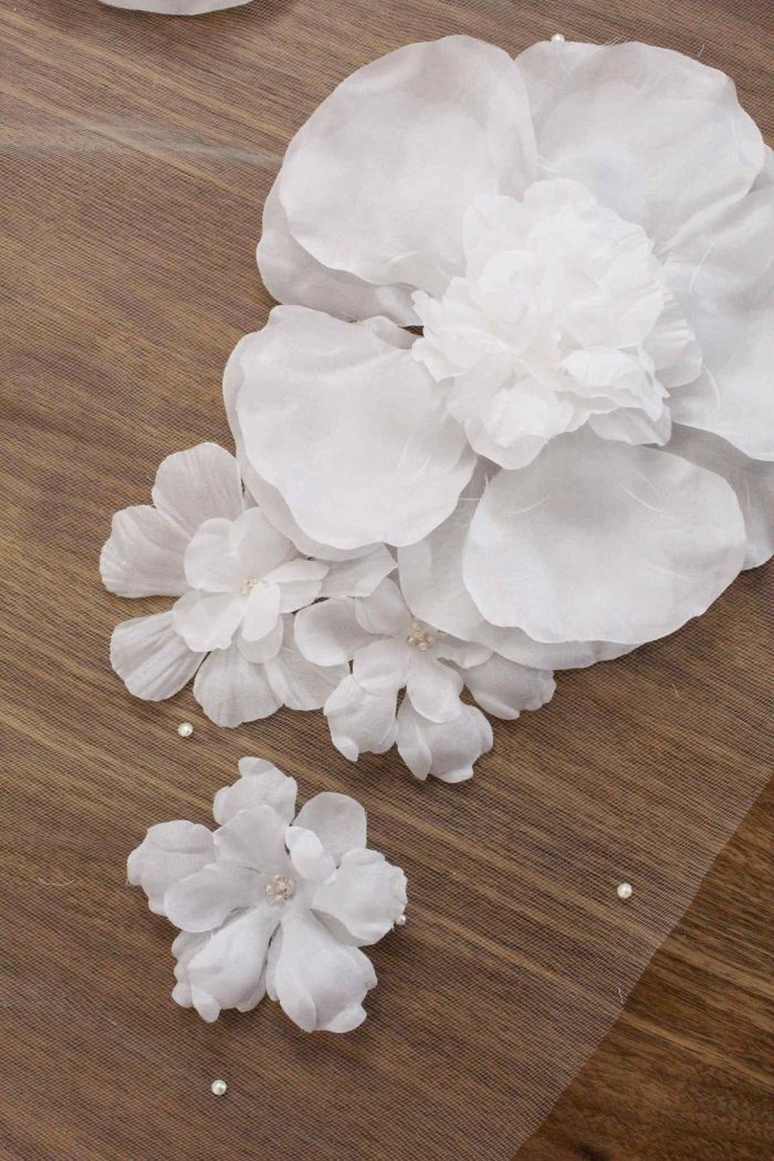 wedding veil, bridal veil, veil with flowers, veils Australia, all about romance bridal veil, flower veil