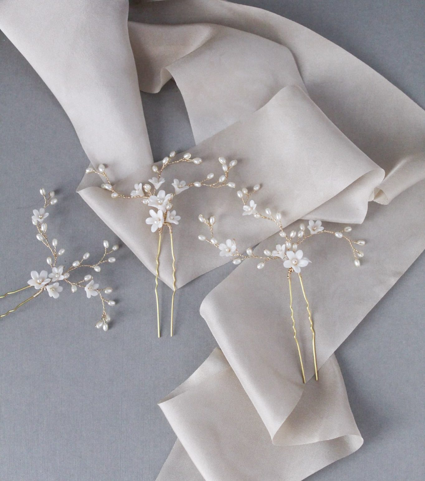 hair pins, wedding hair pins, bridal hair pins, flower hair pins