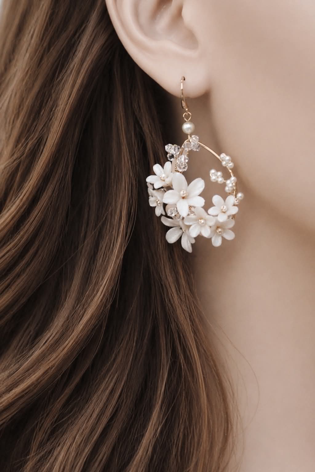 flower earrings, earrings for brides, accessories for brides, all about romance bridal